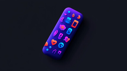 Poster - Interactive mobile app icons digital design user interface modern technology top view creative aesthetics