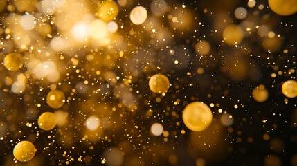 Wall Mural - Glittering Gold Coins Falling from the Sky in Dreamlike Scene