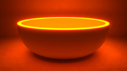 Poster - Glowing bowl display studio setting photography minimalistic environment close-up view contemporary design