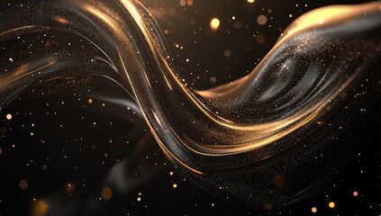 Poster - Fiber optic cable radiating blue and orange glow, representing digital connectivity and data transmission in a futuristic abstract setting