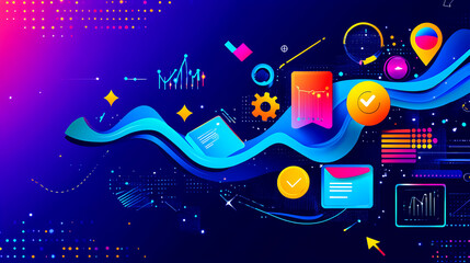 Poster - Dynamic data visualization graphics digital space infographic elements modern technology abstract viewpoint creative design