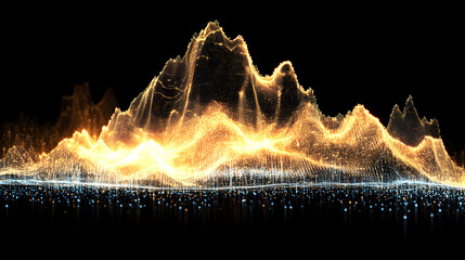 Poster - Dynamic sound wave visualization digital realm abstract art dark background high-definition conceptual design