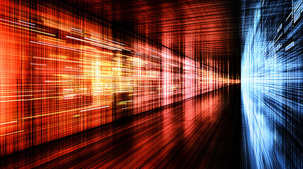Aufkleber - Dynamic light patterns create visual energy in abstract digital art studio environment vibrant colors modern concept