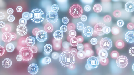 Poster - Digital networking visuals technology infographic online environment abstract viewpoint data representation
