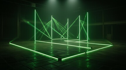 Poster - green neon lighting is prominently displayed in this scene, which is set against a uniquely abstract