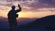 © yang - Soldier salutes at sunset, embodying honor and sacrifice.
