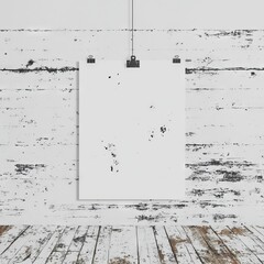 Poster - a mockup template for an empty advertising poster, also known as a banner, is set against a gray bac