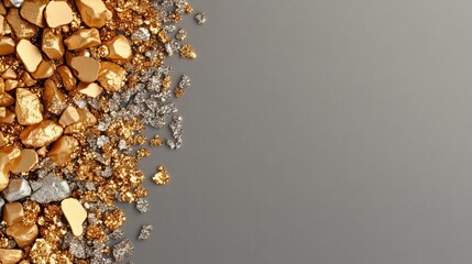 Poster - Shimmering Collection of Gold and Silver Glittering Decorative Pieces