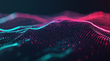 Poster - Holographic Glitter Flurry in Mid-Suspension with Colorful Abstract Waves
