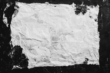 Poster - A blank white sheet of paper that has been folded four times is shown against a black background