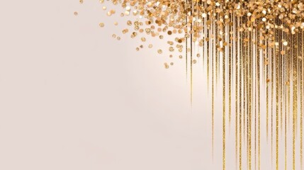Poster - Shimmering Gold Curtain Glittering in Cascades of Dazzling Light