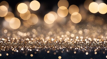 Poster - Shimmering Ocean of Gold Glitter Creating a Sparkling Visual Delight