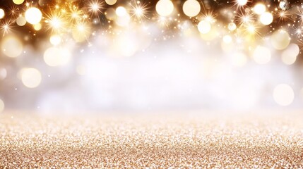 Poster - Ocean of Golden Glitter Sparkles Creating a Magical Atmosphere