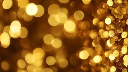 Poster - Soft Focus of Fine Gold Glitter with Blurred Bokeh Light Effects