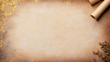 Poster - Gold Glitter Texture with Light Scatter on Beige Background for Design