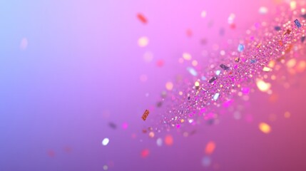 Poster - Holographic Glitter Particles Floating Against a Gradient Background