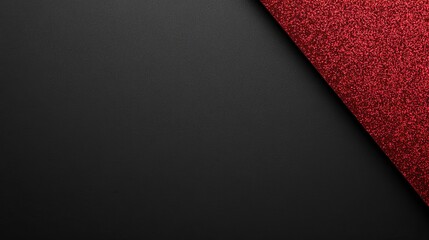 Poster - Velvety Black Surface with Shimmering Red Glitter Dusts and Ruby Hue
