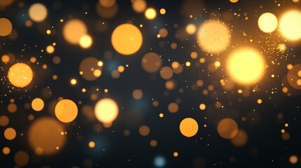 Poster - Shimmering Gold Particles Creating a Magical Atmosphere in the Background