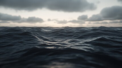 Poster - Smooth Motion of Water Surface with Unique Tones Under Cloudy Sky