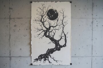 Poster - Isolated blank templates set for wall paper poster mockup with a realistic glued paper wrinkled effect
