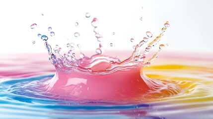 Leinwandbilder - Captivating abstract art photography showcasing a vibrant splash of colorful liquid in dynamic motion  The image features a mesmerizing play of light color and fluid shapes