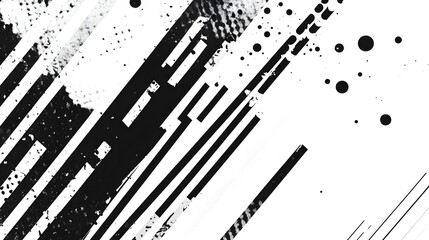 Poster - Captivating abstract background featuring dynamic futuristic graphic patterns and shapes in a bold black and white color scheme  The design creates a sense of motion energy