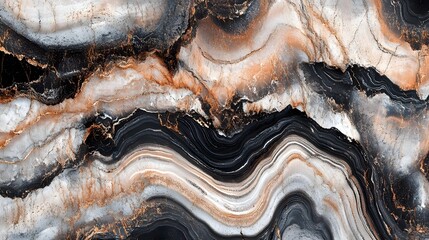 Aufkleber - Captivating abstract background with natural marble like texture and flowing wavy patterns in earthy monochrome tones  Intricate geometric design with a premium sophisticated look perfect for luxury