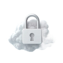 Poster - copper lock protects files stored in folders, cloud data storage security concept