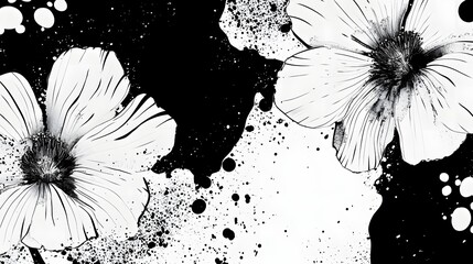 Leinwandbilder - Captivating abstract composition featuring dynamic monochrome ink splashes fluid movements and visually striking patterns in a modern experimental digital art style