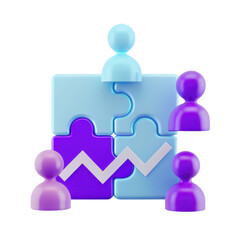 Poster - Colorful Puzzle Pieces Representing Teamwork and Collaboration in Business Strategies