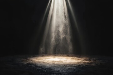 Poster - the image is a close-up shot of a light beam on a black backdrop