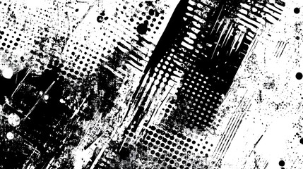 Poster - Captivating abstract digital pattern featuring a striking combination of monochrome textures geometric shapes and visually dynamic elements  The design showcases a bold modern