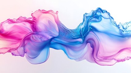 Poster - Captivating abstract fluid art composition with a dynamic flowing and harmonious blend of vibrant color gradients creating a mesmerizing and ethereal visual experience