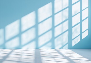 Poster - A gray background accompanied by window shadows and light is used for product presentation