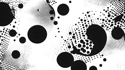 Aufkleber - Captivating abstract monochrome graphic pattern with mesmerizing dot textures geometric shapes and a dynamic visually striking composition  This digital artwork showcases a clean