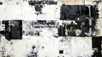 Leinwandbilder - Captivating abstract monochrome graphic with a minimalist contemporary and modern aesthetic  Featuring a textured wall like surface with a visually striking composition of contrasting patterns shapes