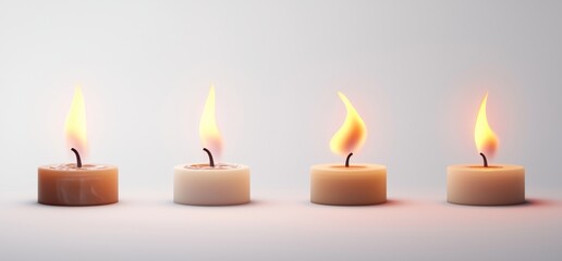 Poster - Isolated on a transparent background is a single flame from a candle