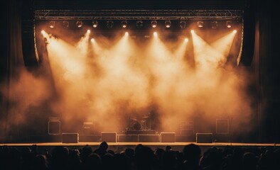 Poster - in concert, mu, the audience and bokeh lighting combine to create a blurred background