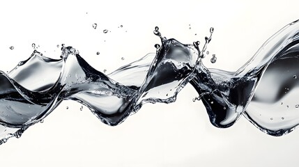 Leinwandbilder - Captivating Fluid Dynamics Mesmerizing Monochrome Abstract Art with Flowing Swirling Motions and Ethereal Textures  Explore the captivating interplay of light shadow