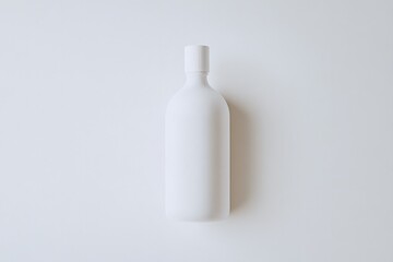 Poster - minimalistic mockup of white spray bottle centered on flat white background with even lighting