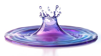 Leinwandbilder - Captivating image of a dynamic water splash in a mesmerizing blend of lavender turquoise and pink hues creating a visually stunning and display of motion fluidity and transparency