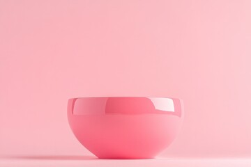 Poster - pink object epitomizing barbiecore style rests on smooth solid color background embodying minimalistic design