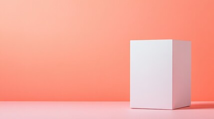 Poster - sleek depiction of rectangular box with matte finish positioned on pastel pink solid background with soft lighting