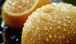 © Mish - Overhead Shot of Fresh Lemons with Water Drops Close-Up, Vibrant Citrus Fruit with Juicy Texture and Refreshing Feel, Perfect for Summer Recipes and Beverage, Generative AI