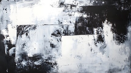 Leinwandbilder - Captivating Monochrome Abstract Art Painting with Dramatic Texture and Brushstrokes