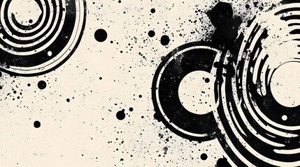 Leinwandbilder - Captivating monochrome abstract composition with swirling fluid shapes geometric patterns and dynamic movement creating a sense of energy contrast and visual intrigue