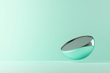 Poster - sleek futuristic cybercore object on smooth solid color background
