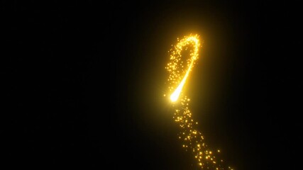 Wall Mural - Beautiful Golden Streaks Flying on Black Background Seamless. Abstract Gold Particles Trails with Shimmer Moving Smooth Looped 3d Animation. Magic Effect Illustration. Motion Design Concept 4k.
