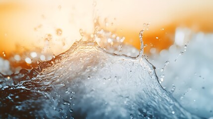 Fototapete - Captivating water splash captured in a moment of dynamic motion showcasing a mesmerizing interplay of light color and fluid energy  The image evokes a sense of power clarity and natural beauty