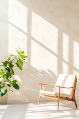 Poster - capture serene minimalist living room showcasing sleek modern furniture and architecture with natura